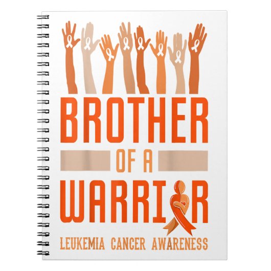 Brother Of Warrior Leukemia Awareness Ribbon Gift Notitieboek (Voorkant)