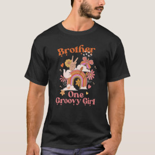 Brother One Groovy Girl Boho Hippie Retro Rainbow T-shirt