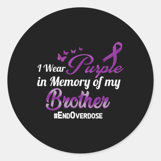 Brother Overdose Awareness Memory Ronde Sticker (Voorkant)