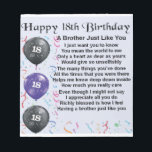 Brother Poem 18th Birthday Notitieblok<br><div class="desc">Een groot cadeau voor een broer op zijn achttiende verjaardag</div>