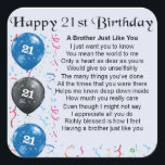 Brother Poem 21st Birthday Vierkante Sticker<br><div class="desc">Een groot cadeau voor een broer op zijn 21ste verjaardag</div>