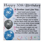 Brother Poem 30th Birthday Tegeltje<br><div class="desc">Een groot cadeau voor een broer op zijn 30e verjaardag</div>