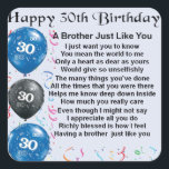 Brother Poem 30th Birthday Vierkante Sticker<br><div class="desc">Een groot cadeau voor een broer op zijn 30e verjaardag</div>
