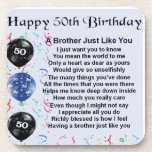 Brother Poem 50th Birthday Bier Onderzetter<br><div class="desc">Een groot cadeau voor een broer op zijn 50ste verjaardag</div>