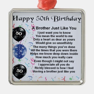 Brother Poem 50th Birthday Metalen Ornament
