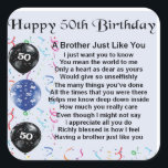 Brother Poem 50th Birthday Vierkante Sticker<br><div class="desc">Een groot cadeau voor een broer op zijn 50ste verjaardag</div>