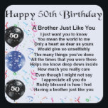 Brother Poem 50th Birthday Vierkante Sticker<br><div class="desc">Een groot cadeau voor een broer op zijn 50ste verjaardag</div>