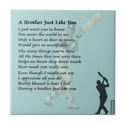 Brother Poem - cricket Tegeltje (Voorkant)