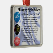 Brother Poem Happy Birthday Metalen Ornament (Rechts)