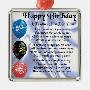 Brother Poem Happy Birthday Metalen Ornament