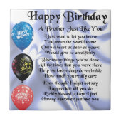 Brother Poem Happy Birthday Tegeltje (Voorkant)