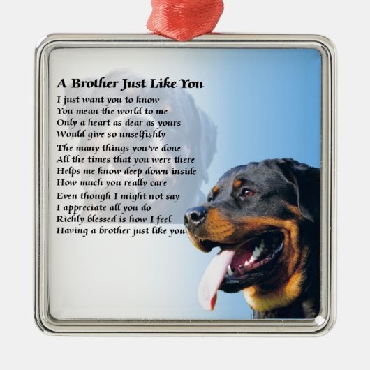 Brother Poem - Rottweiler Metalen Ornament (Voorkant)