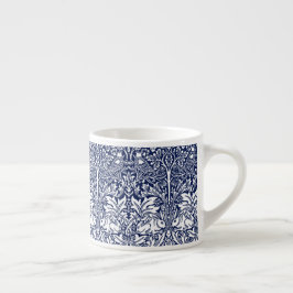Brother Rabbit Navy Blauwe Patroon William Morris Espresso Kop