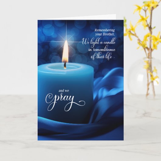 Brother Remembrance Jubileum of Death Candle Kaart (Gele Bloem)