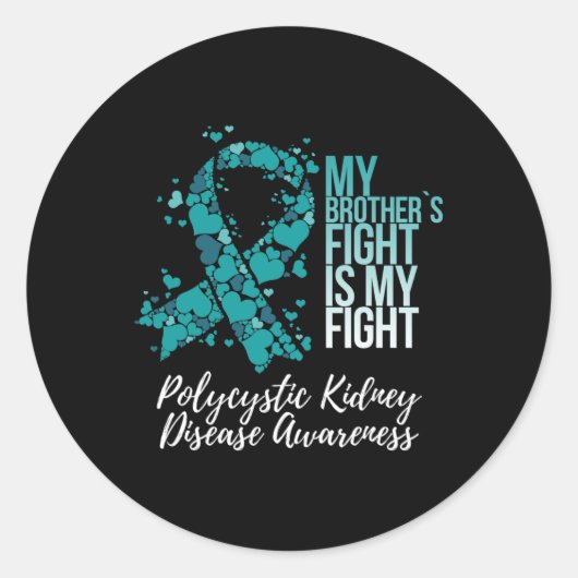Brother’s Fight Polycystic Kidney Disease PKD Awar Ronde Sticker (Voorkant)