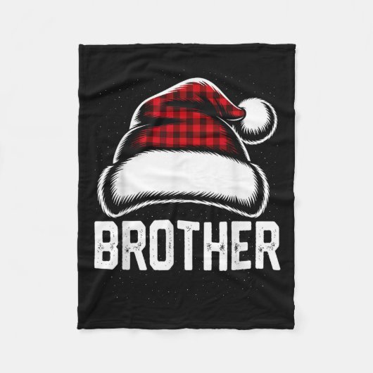 Brother Santa Red Plaid Kerstmis Familie Matching Fleece Deken (Voorkant)