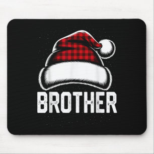 Brother Santa Red Plaid Kerstmis Familie Matching Muismat
