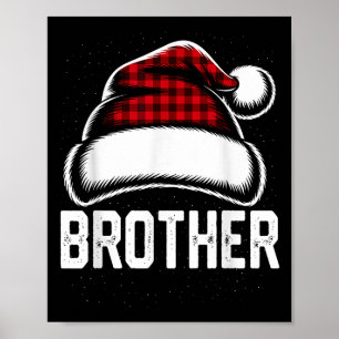 Brother Santa Red Plaid Kerstmis Familie Matching Poster