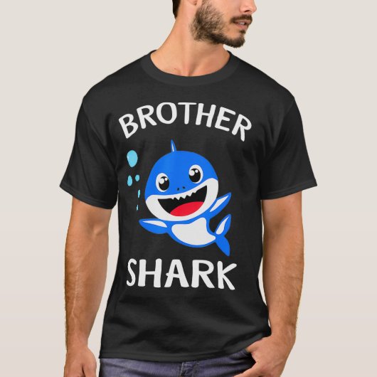 Brother Shark Gift Schattigee Baby Shark Design Fa T-shirt (Voorkant)