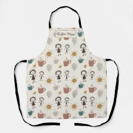 Brother Sister Coffee Mom Custom Schort