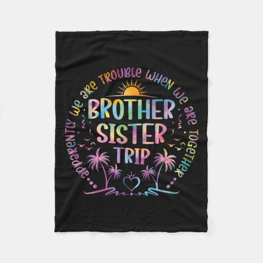 Brother Sister Matching Tie Dye Brother and Sister Fleece Deken (Voorkant)