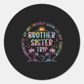 Brother Sister Matching Tie Dye Brother And Sister Ronde Sticker (Voorkant)