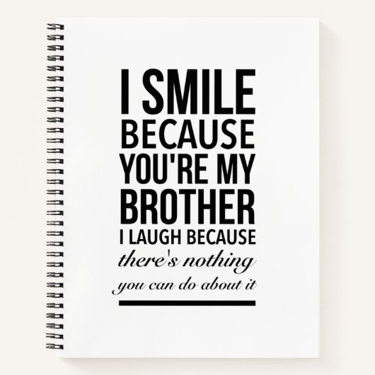 Brother smile funny gifts for brothers big bro notitieboek (Voorkant)