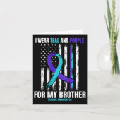 Brother Suicide Awareness Prevention American Flag Kaart (Voorkant)