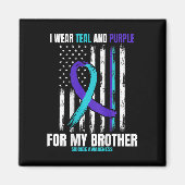 Brother Suicide Awareness Prevention American Flag Magneet (Voorkant)