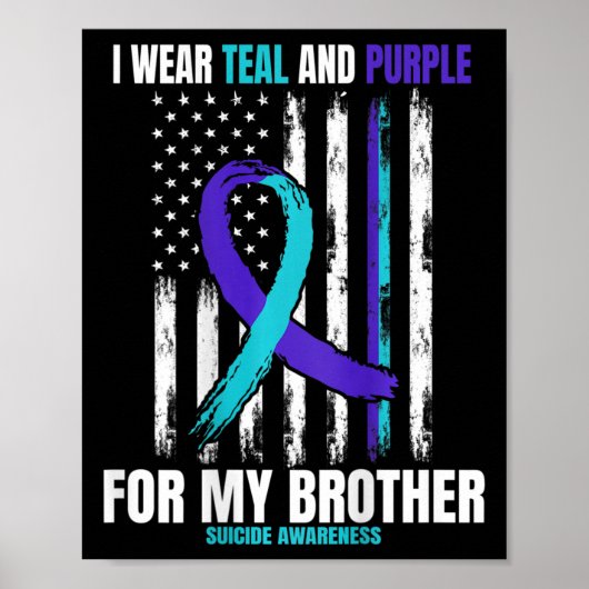 Brother Suicide Awareness Prevention American Flag Poster (Voorkant)