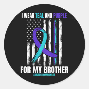 Brother Suicide Awareness Prevention American Flag Ronde Sticker