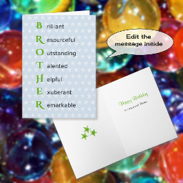 Brother tekst sterren verjaardag kaart