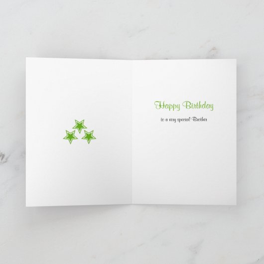 Brother tekst sterren verjaardag kaart (Binnen)