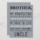 Brother-to-oom zwangerschapsaankondiging aankondiging (Voorkant / Achterkant)