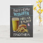 Brother Trendy krijtbord effect, met bier Kaart (Gele Bloem)