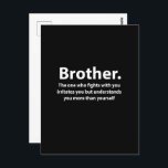 Brother typografie Brother Briefkaart<br><div class="desc">Brother Typography Brother Briefkaart origineel ontwerp van Nisha Prabhu. Verspreid liefde en goede vibes met ons charmante Brother Typography-Briefkaart! Dit opvallende ontwerp combineert moderne esthetiek met een oprechte gevoel,  waardoor het de ideale souvenir is voor verjaardagen,  feestdagen of gewoon om te zeggen: "Ik denk aan jou!</div>