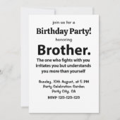 Brother Typografie Verjaardagsfeest Broer Kaart (Voorkant)