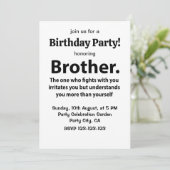 Brother Typografie Verjaardagsfeest Broer Kaart (Staand voorkant)