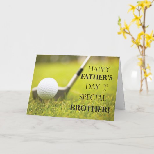 Brother Vaderdag Golfbal in Grass Kaart (Gele Bloem)