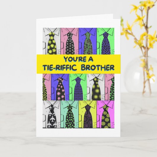 Brother Vaderdag Stropdas-verharde Shirten en Stro Kaart (Gele Bloem)