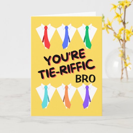 Brother Vaderdag Stropdas-verharde Shirten en Stro Kaart (Gele Bloem)