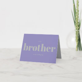 Brother Wedding Minimal Simple Lavender Silver Kaart