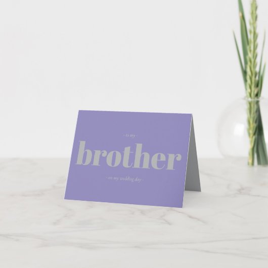 Brother Wedding Minimal Simple Lavender Silver Kaart (Voorkant)