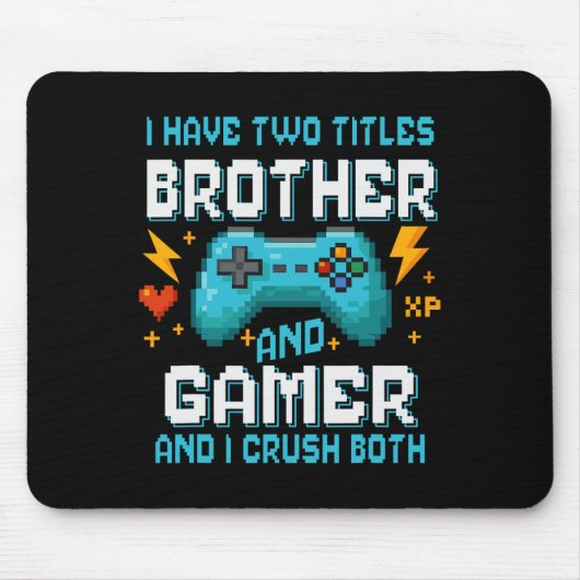 Brotherand Gamer Pixel Console Videogame Speler G Muismat (Voorkant)