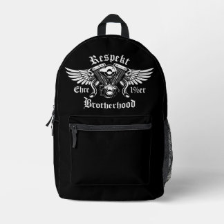 Brotherhood Biker Motorrad Ehre Respekt Rucksack Bedrukte Rugzak