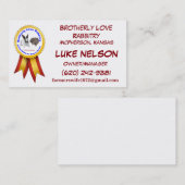 Brotherly Love Rabbitry Visitekaartjes (Voorkant / Achterkant)