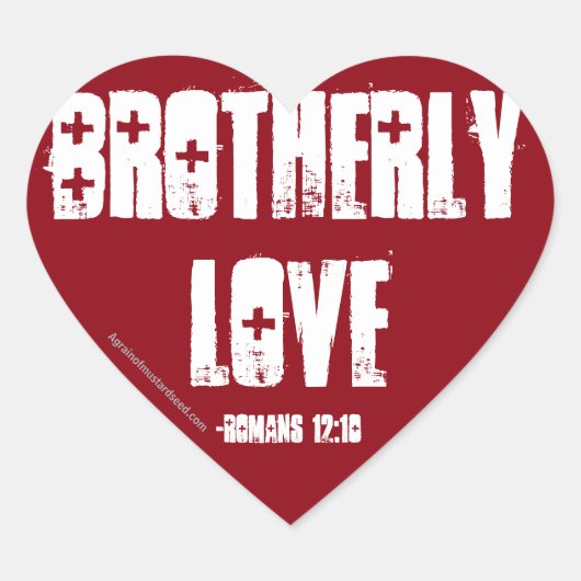 Brotherly Love Rom 12:10 Hart Sticker (Voorkant)