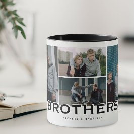 BROTHERS 8 Foto Collage Modern Gift Mok