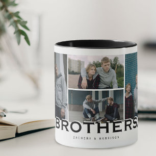 BROTHERS 8 Foto Collage Modern Gift Mok