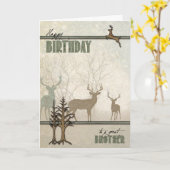 Brother's Birthday Deer in the Woods Kaart (Gele Bloem)
